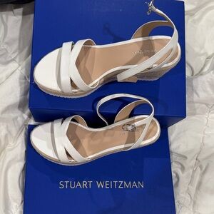 Stuart Weitzman Cream Strappy Sandals